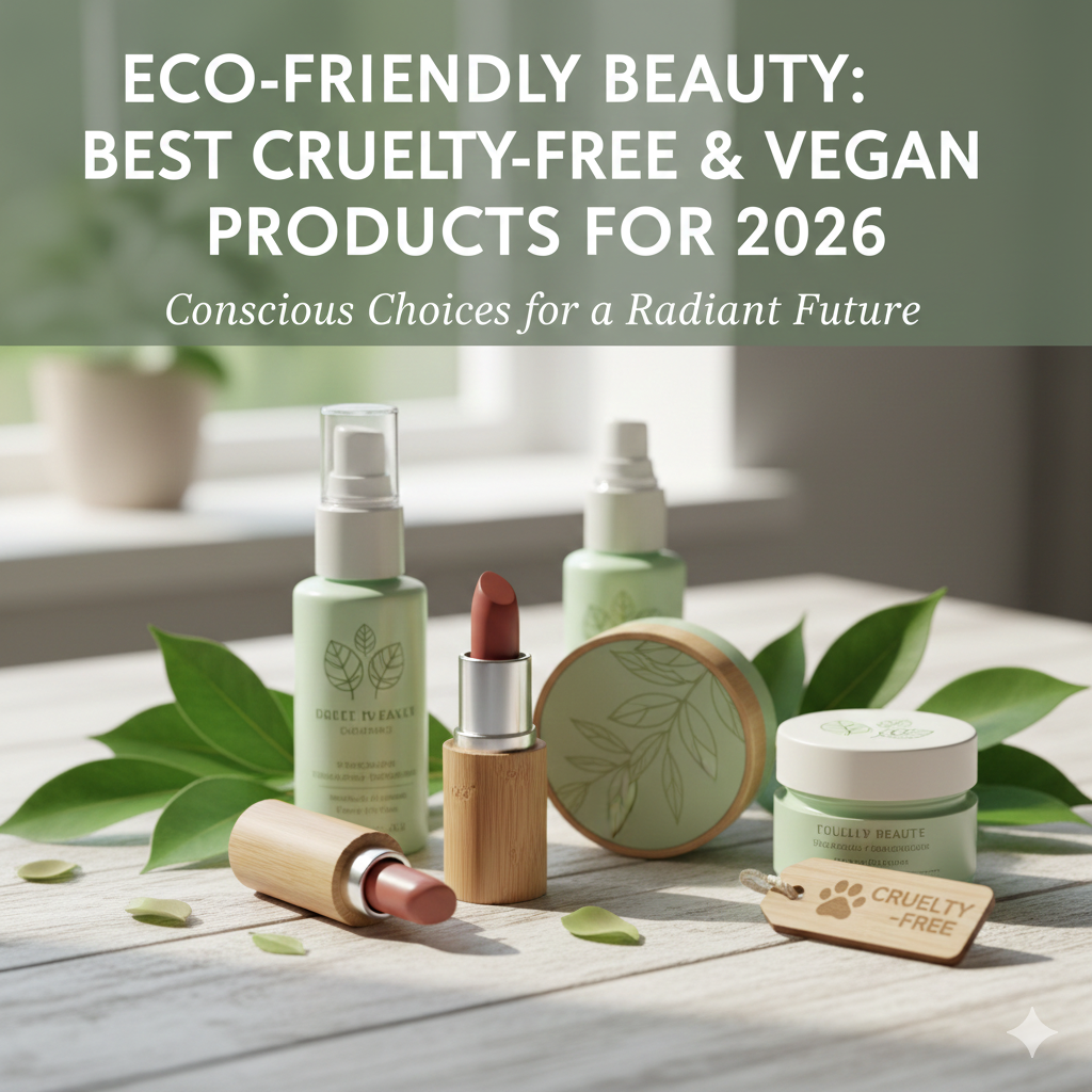 Eco-friendly beauty products including cruelty-free and vegan skincare and makeup